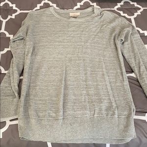 Loft grey sweater with shimmery neck